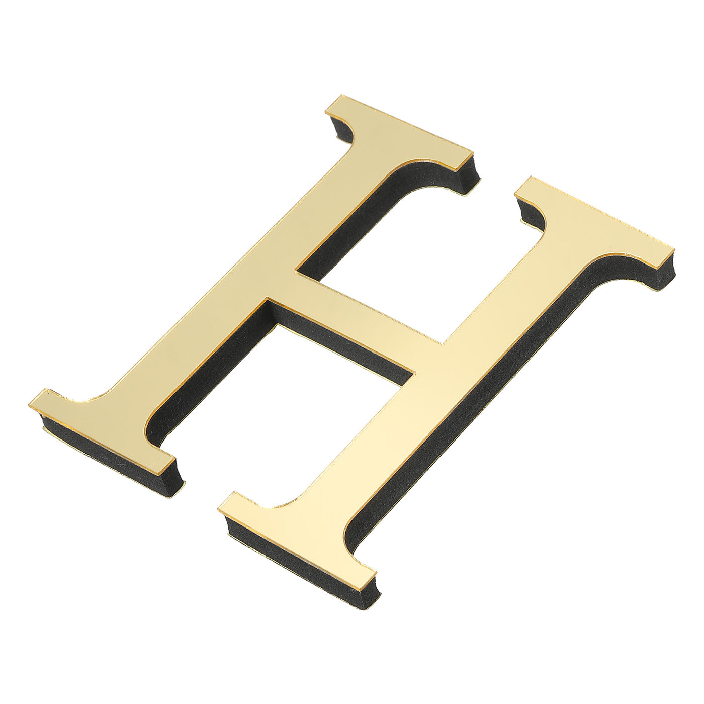 Harfington 3D Acrylic Alphabet Mirror Wall Stickers Letter H Self-Adhesive Light Gold