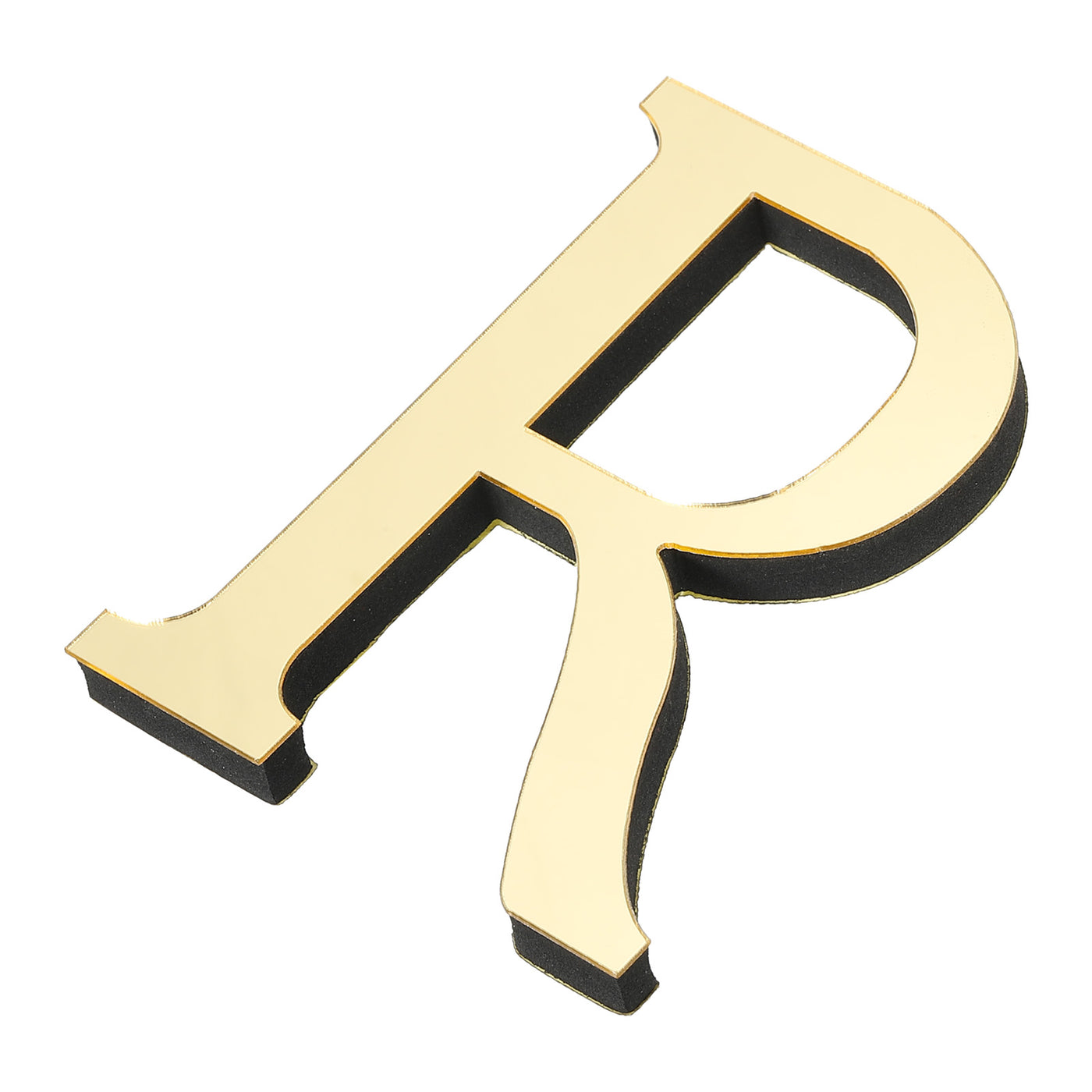 Harfington 3D Acrylic Alphabet Mirror Wall Stickers Letter R Self-Adhesive Light Gold