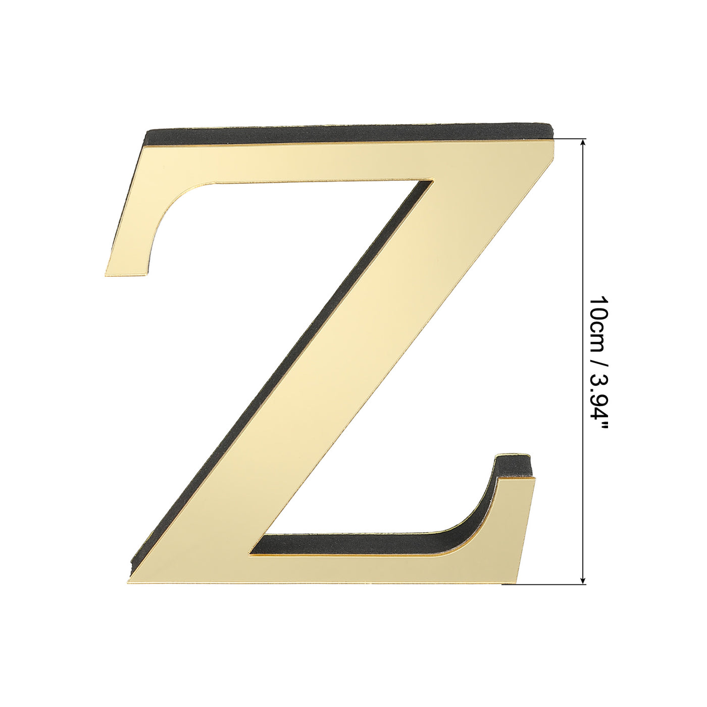 Harfington 3D Acrylic Alphabet Mirror Wall Stickers Letter Z Self-Adhesive Light Gold