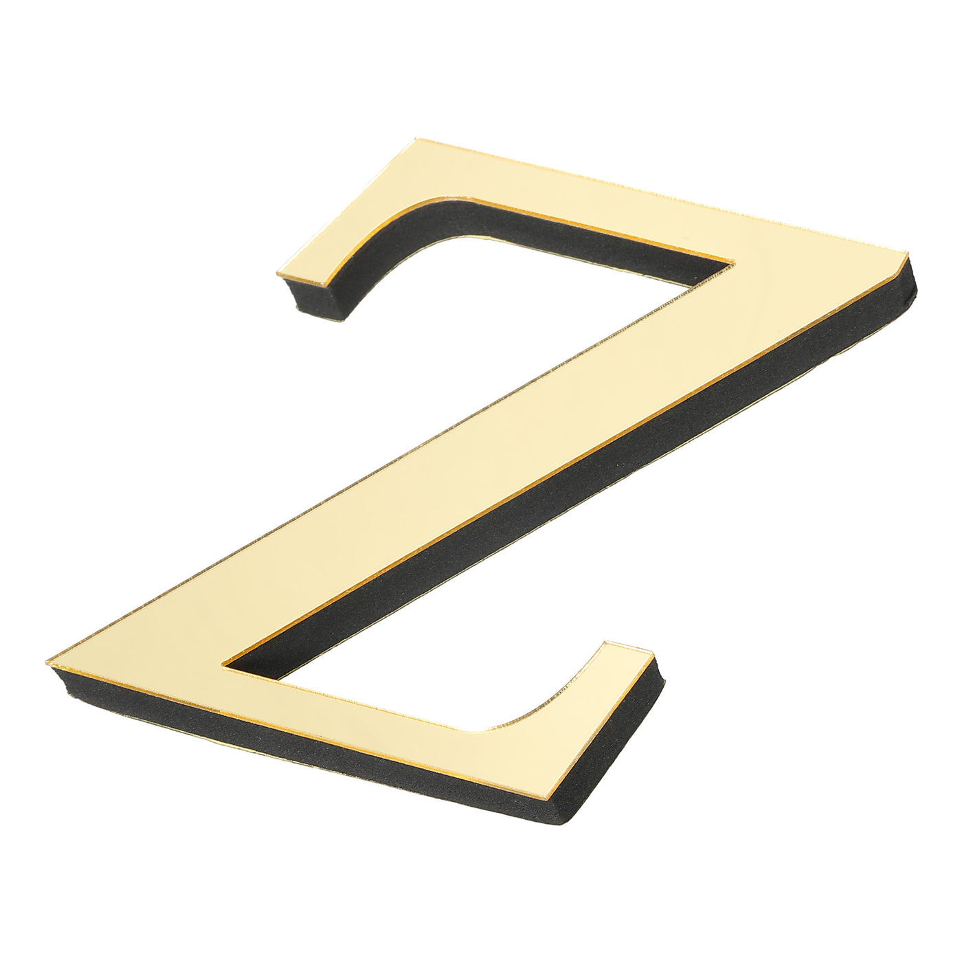 Harfington 3D Acrylic Alphabet Mirror Wall Stickers Letter Z Self-Adhesive Light Gold