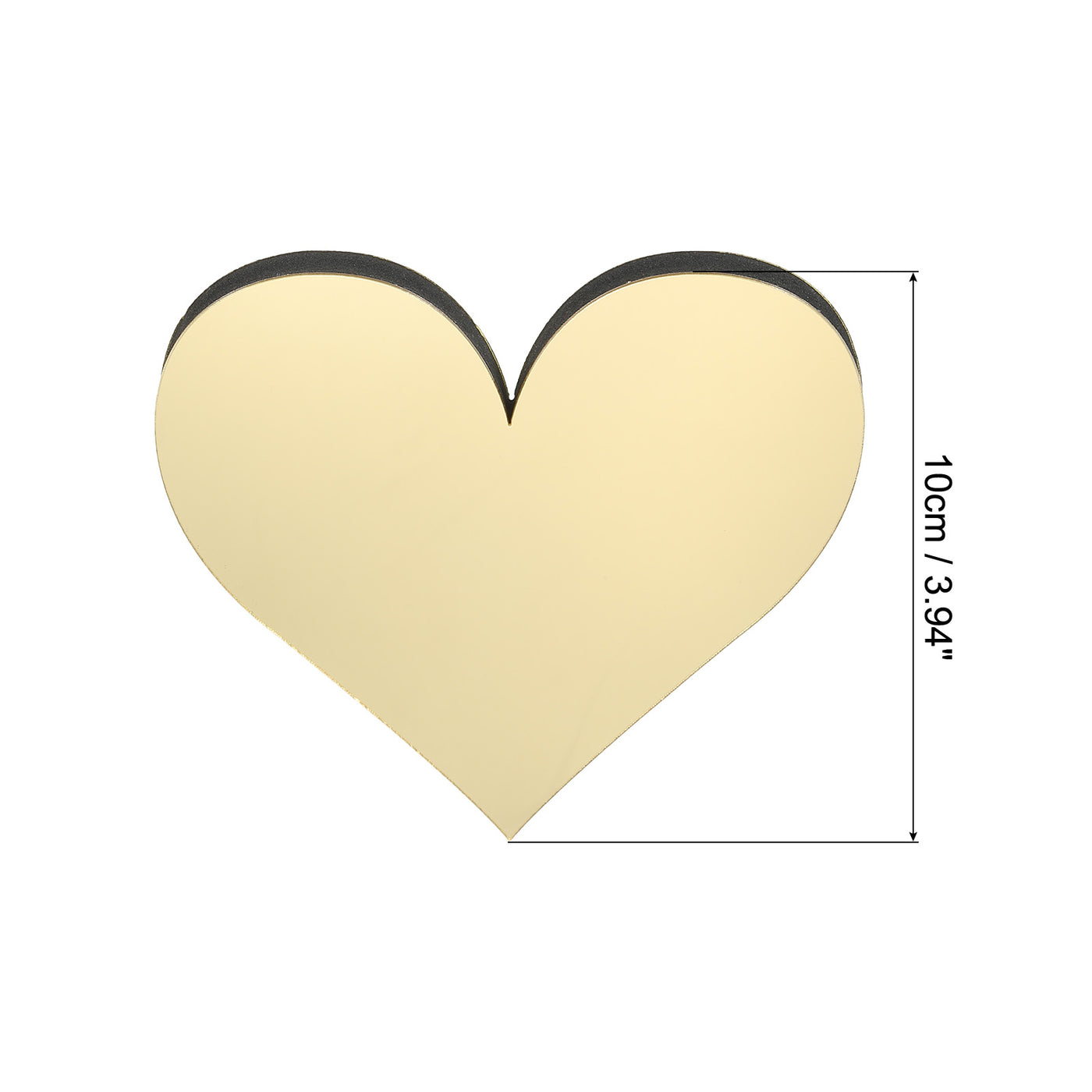 Harfington 3D Acrylic Alphabet Mirror Wall Stickers Symbol Heart Self-Adhesive Light Gold