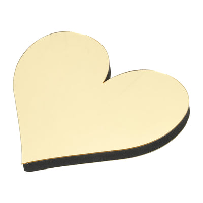 Harfington 3D Acrylic Alphabet Mirror Wall Stickers Symbol Heart Self-Adhesive Light Gold