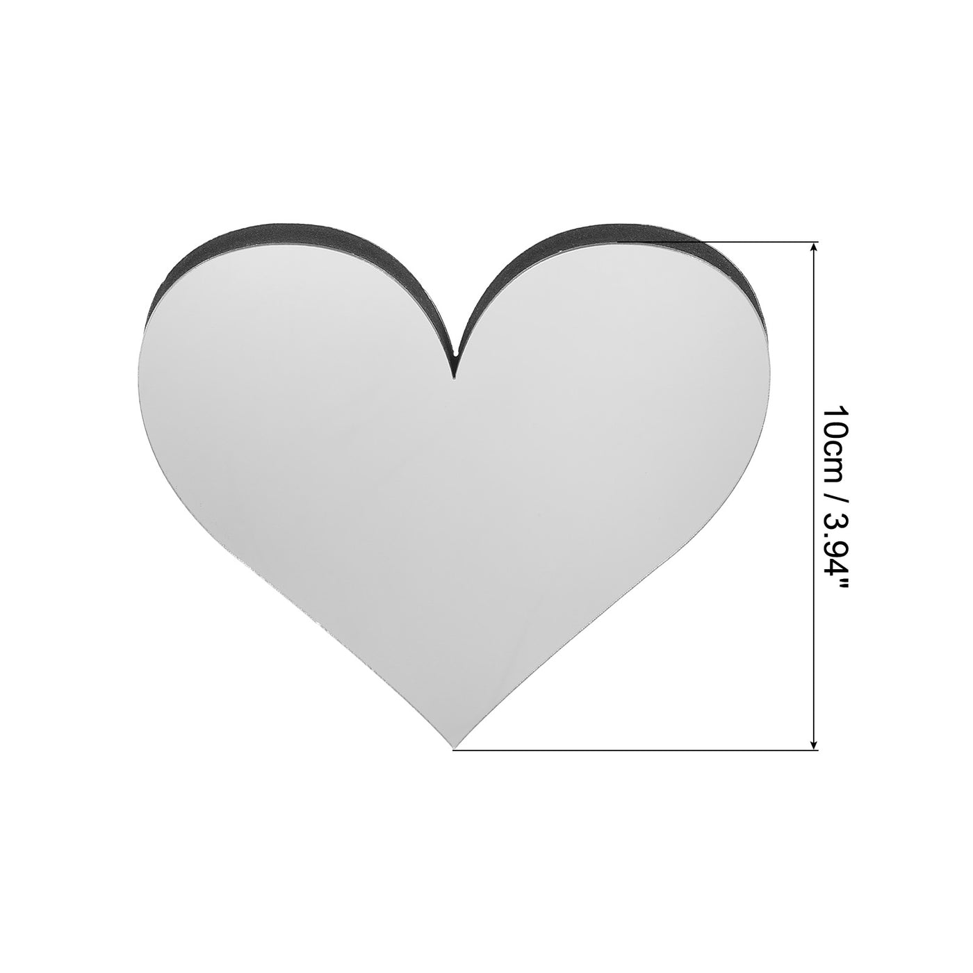 Harfington 3D Acrylic Alphabet Mirror Wall Stickers Symbol Heart Self-Adhesive Silver Tone