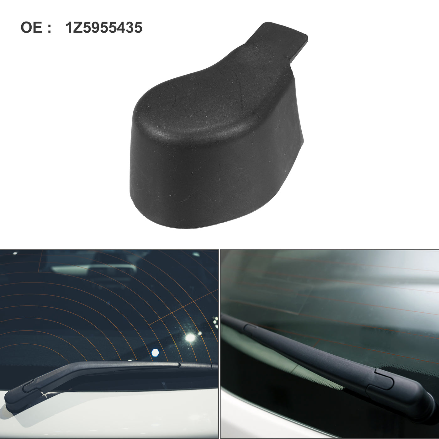 ACROPIX Rear Windshield Wiper Arm Nut Cover Cap Fit for Skoda Octavia - Pack of 1 Black