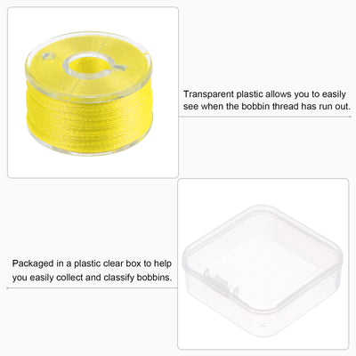 Harfington 2set Prewound Sewing Bobbin Thread with Storage Plastic Case, Yellow