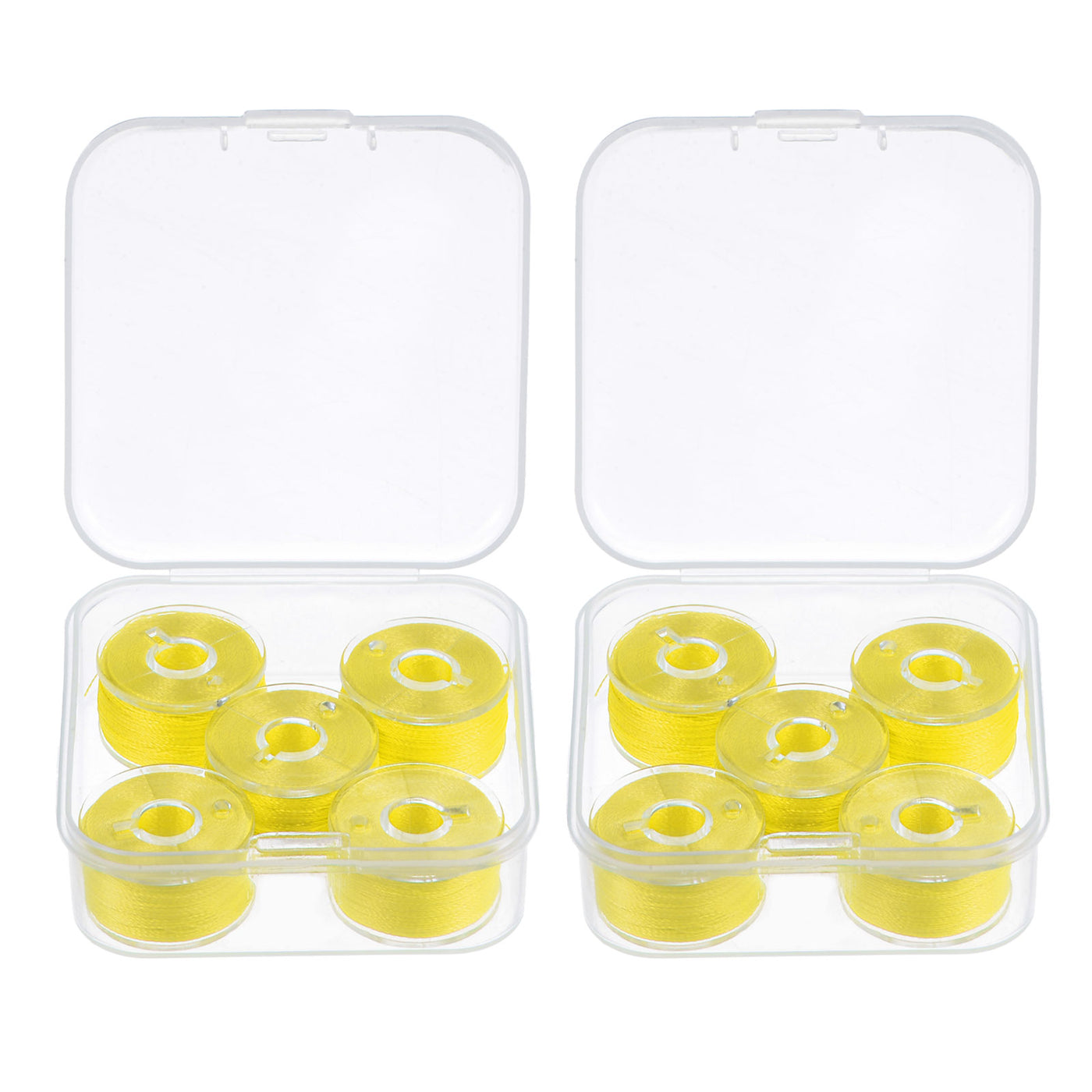 Harfington 2set Prewound Sewing Bobbin Thread with Storage Plastic Case, Yellow