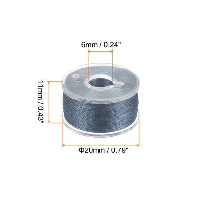 Harfington 2set Prewound Sewing Bobbin Thread with Storage Plastic Case, Dim Gray