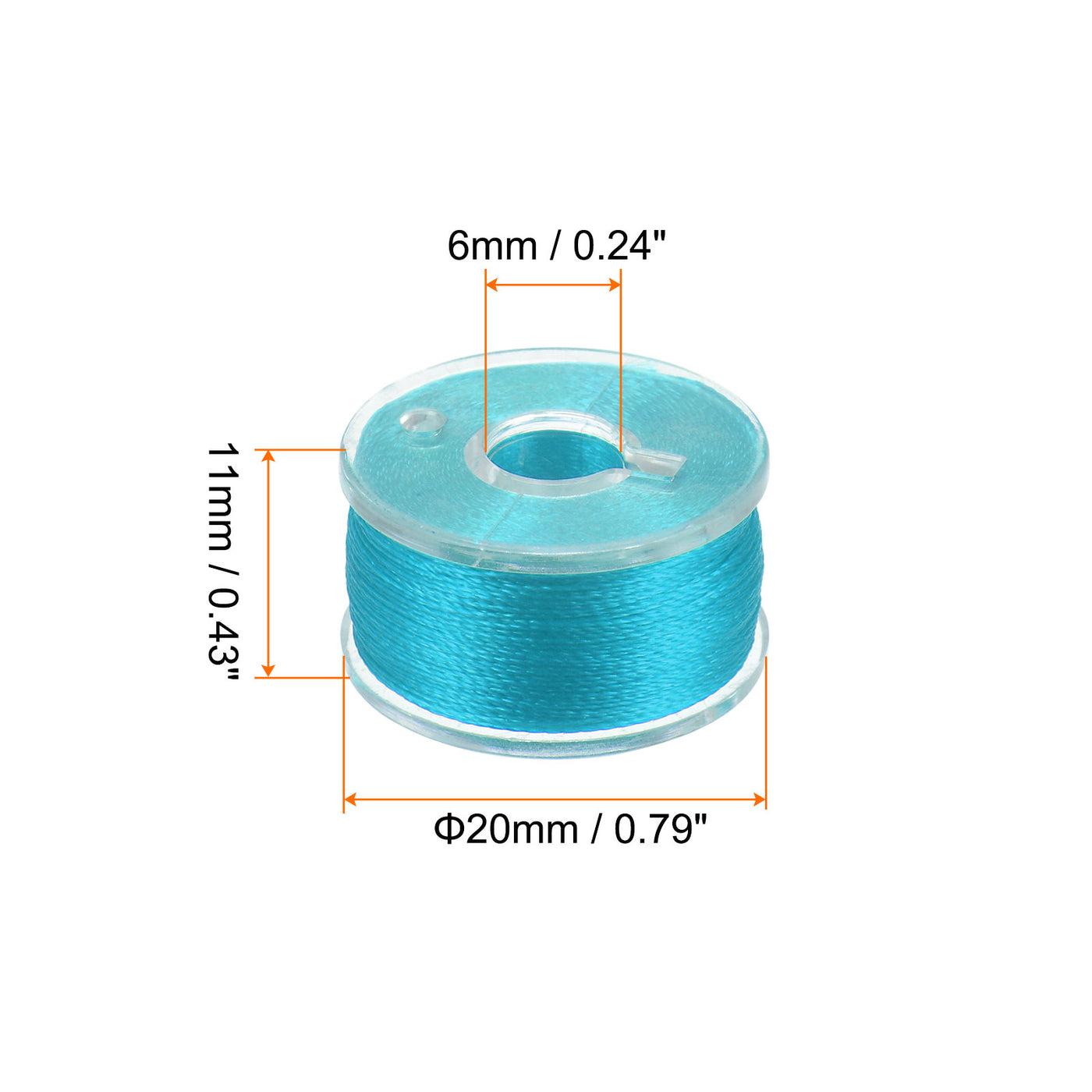 Harfington Prewound Sewing Bobbin Thread Set of 5pcs with Storage Plastic Case, Blue Green