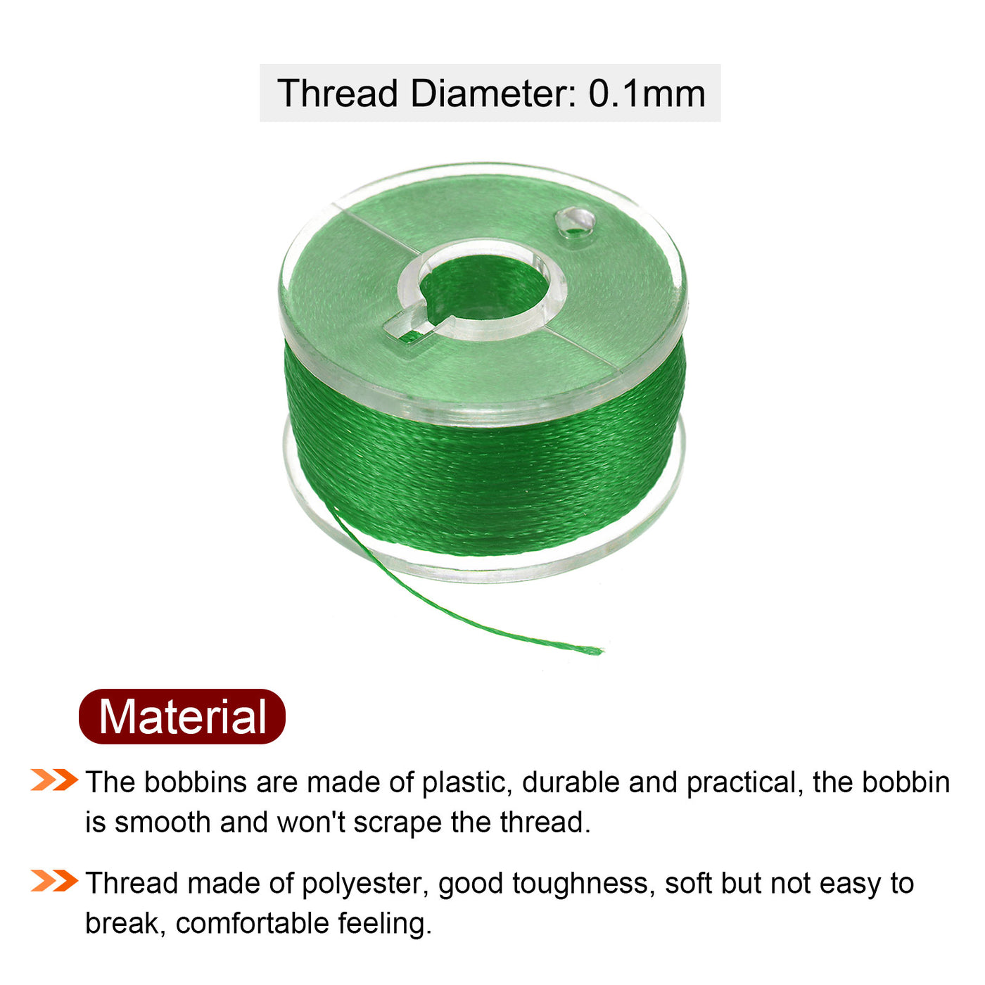 Harfington 2set Prewound Sewing Bobbin Thread with Storage Plastic Case, Green