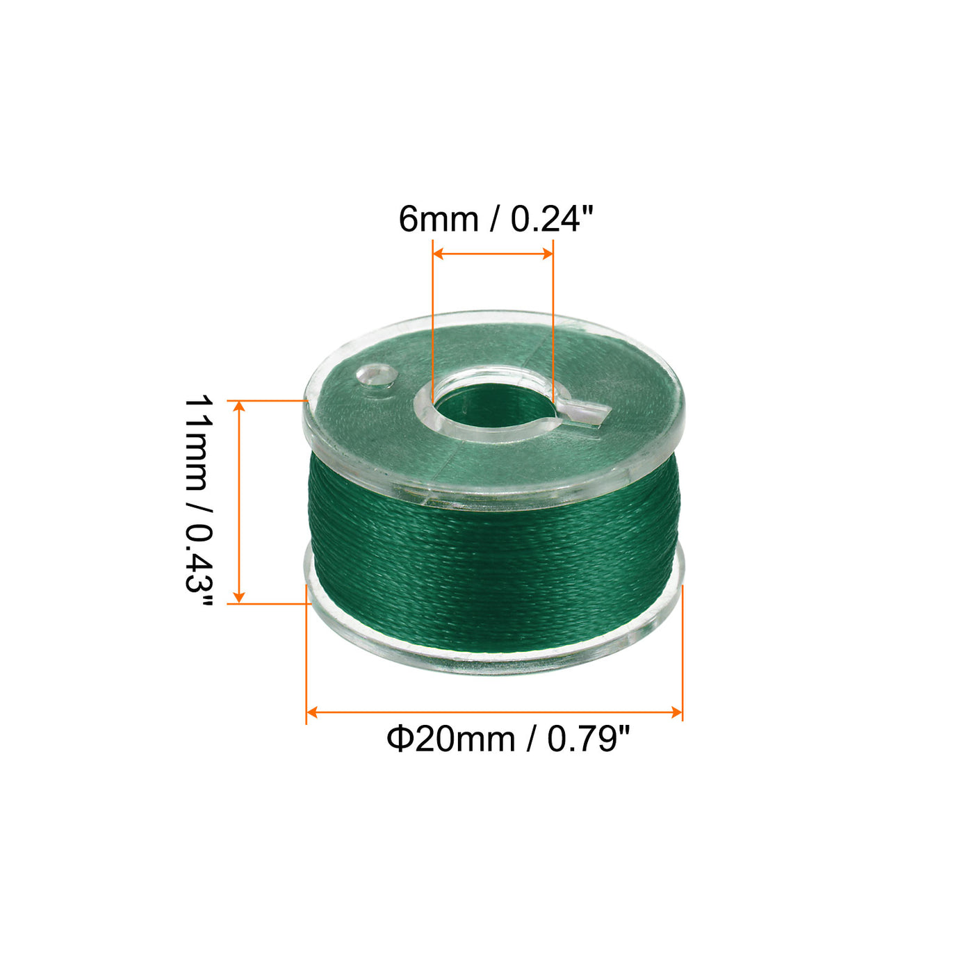 Harfington Prewound Sewing Bobbin Thread Set of 5pcs with Storage Plastic Case, Dark Green