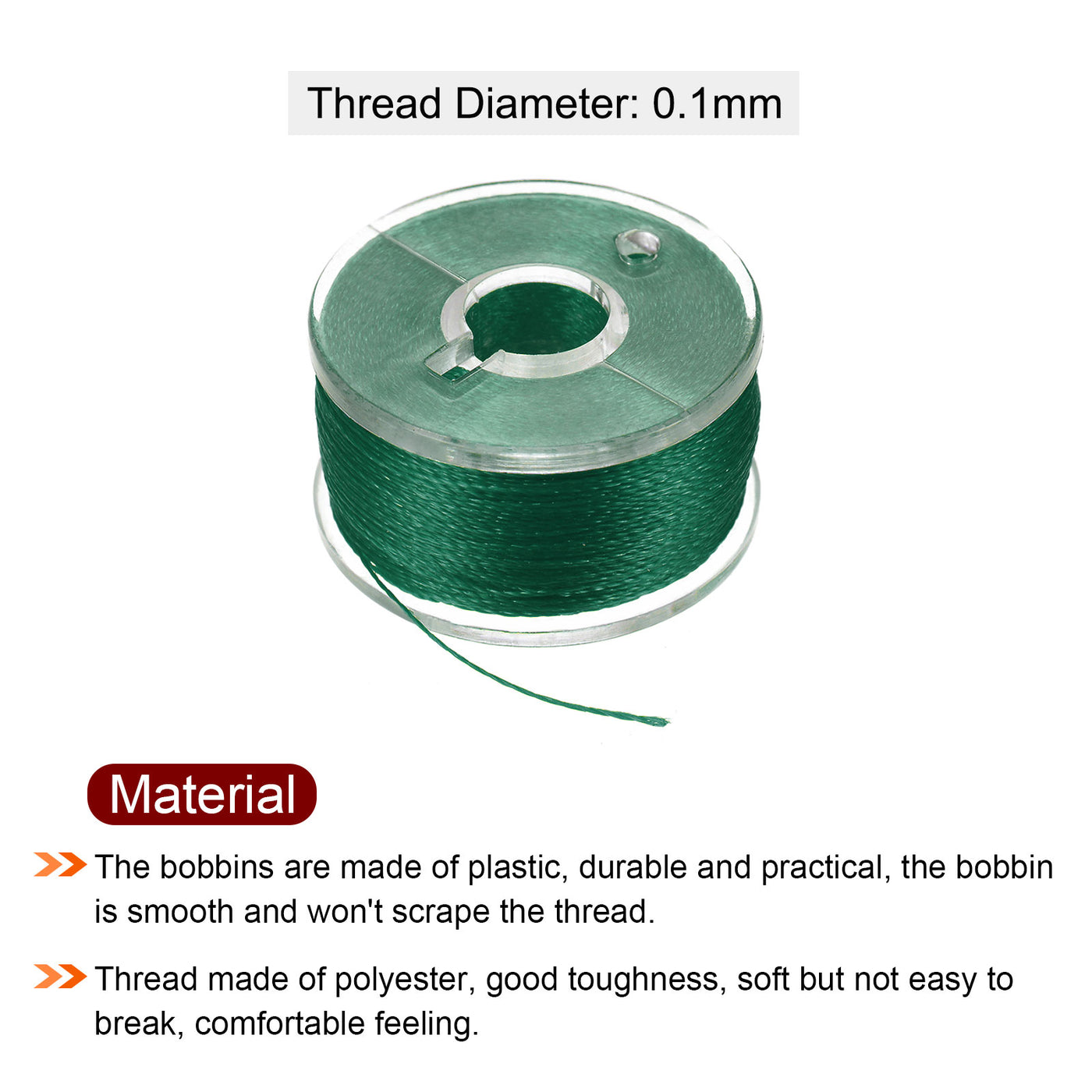 Harfington Prewound Sewing Bobbin Thread Set of 5pcs with Storage Plastic Case, Dark Green