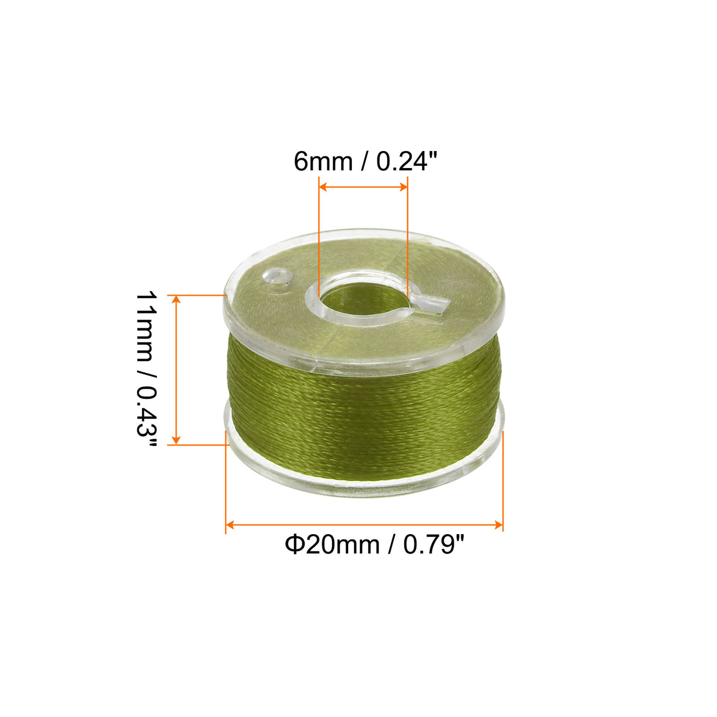 Harfington 2set Prewound Sewing Bobbin Thread with Storage Plastic Case, Olive