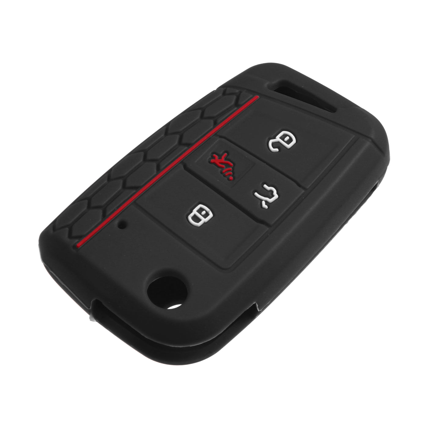 X AUTOHAUX 2 Pcs Black Silicone 4 Buttons Remote Key Fob Cover Case Protector for VW Tiguan 2018-2022