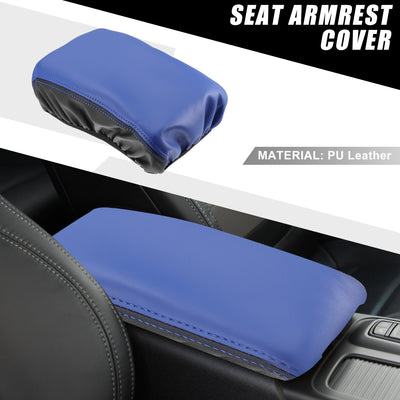 Harfington Car Center Console Seat Armrest Cover for Honda Civic 2022 2023 11th Gen Interior Protective Lid Storage Covers Trim Faux Leather Black Blue