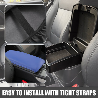 Harfington Car Center Console Seat Armrest Cover for Honda Civic 2022 2023 11th Gen Interior Protective Lid Storage Covers Trim Faux Leather Black Blue