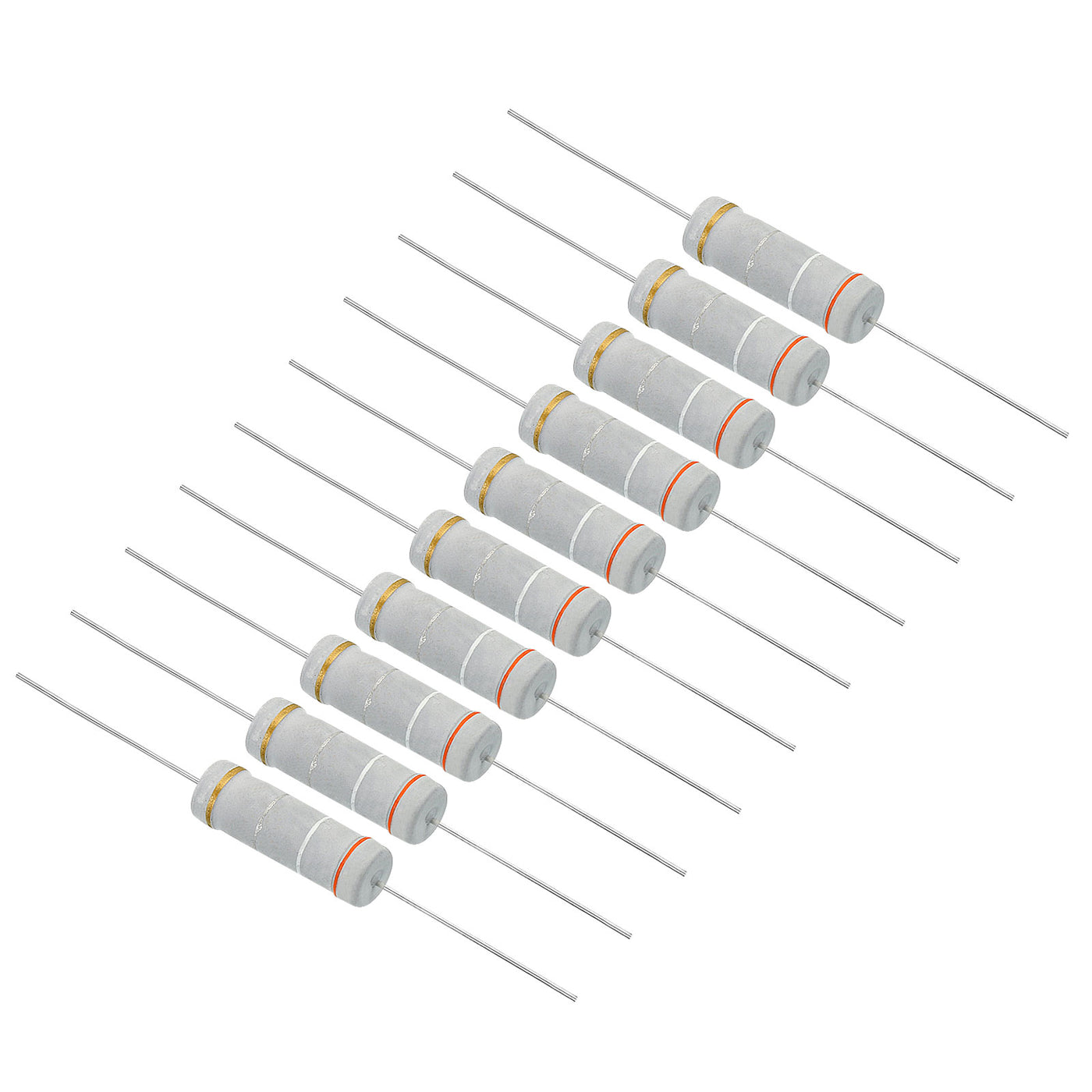 Harfington 5Watt 0.39 Ohm Carbon Film Resistor, 10 Pcs 5% Tolerance Resistors Axial Lead Colored Ring for DIY Projects and Experiments