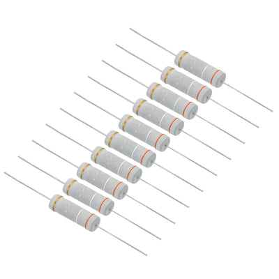 Harfington 5Watt 0.39 Ohm Carbon Film Resistor, 10 Pcs 5% Tolerance Resistors Axial Lead Colored Ring for DIY Projects and Experiments