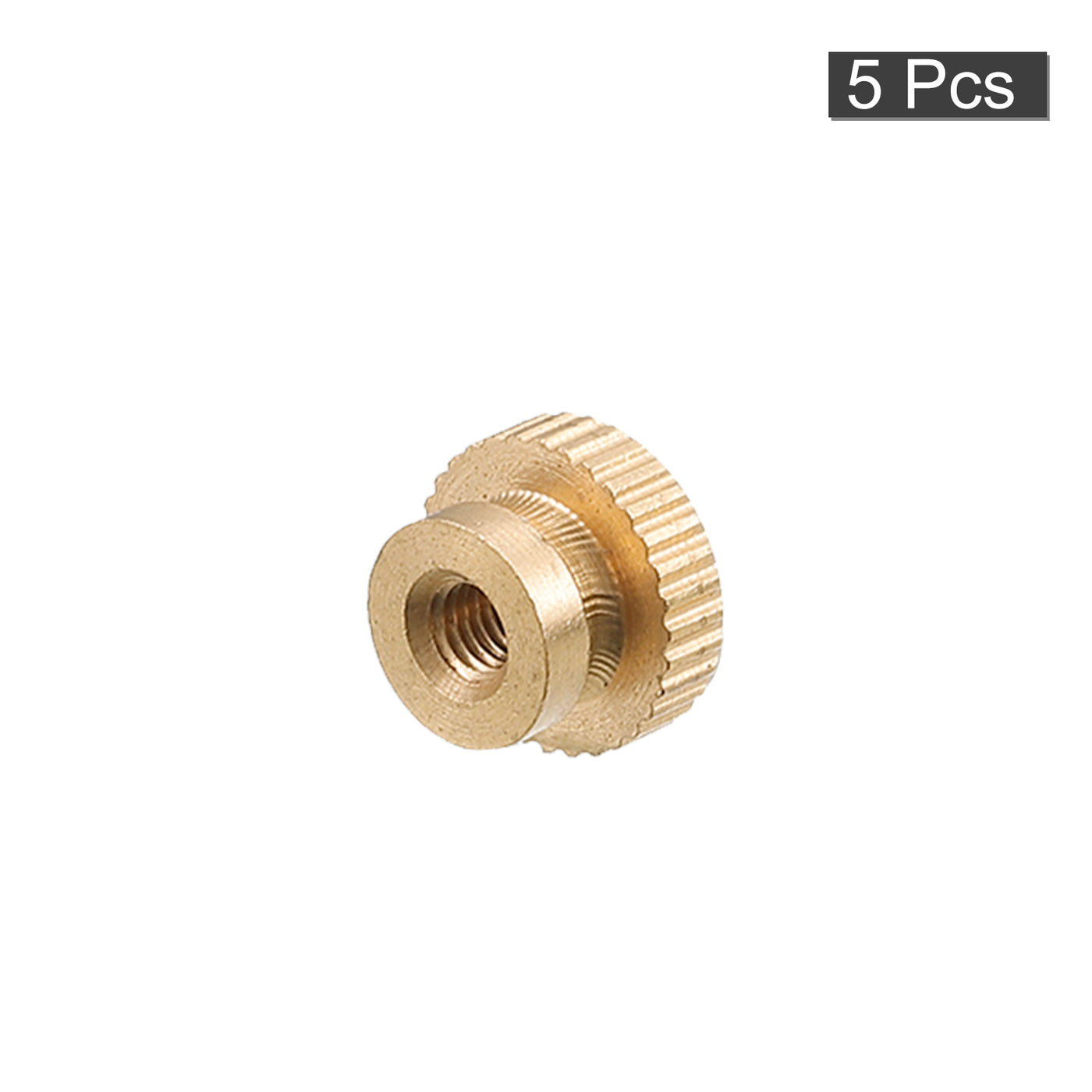 uxcell Uxcell Knurled Thumb Nuts, 5pcs M3 x D10mm x H8mm Brass Blind Hole Knurled Thumb Nuts