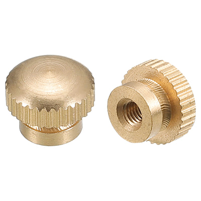 Harfington Uxcell Knurled Thumb Nuts, 5pcs M3 x D10mm x H8mm Brass Blind Hole Knurled Thumb Nuts