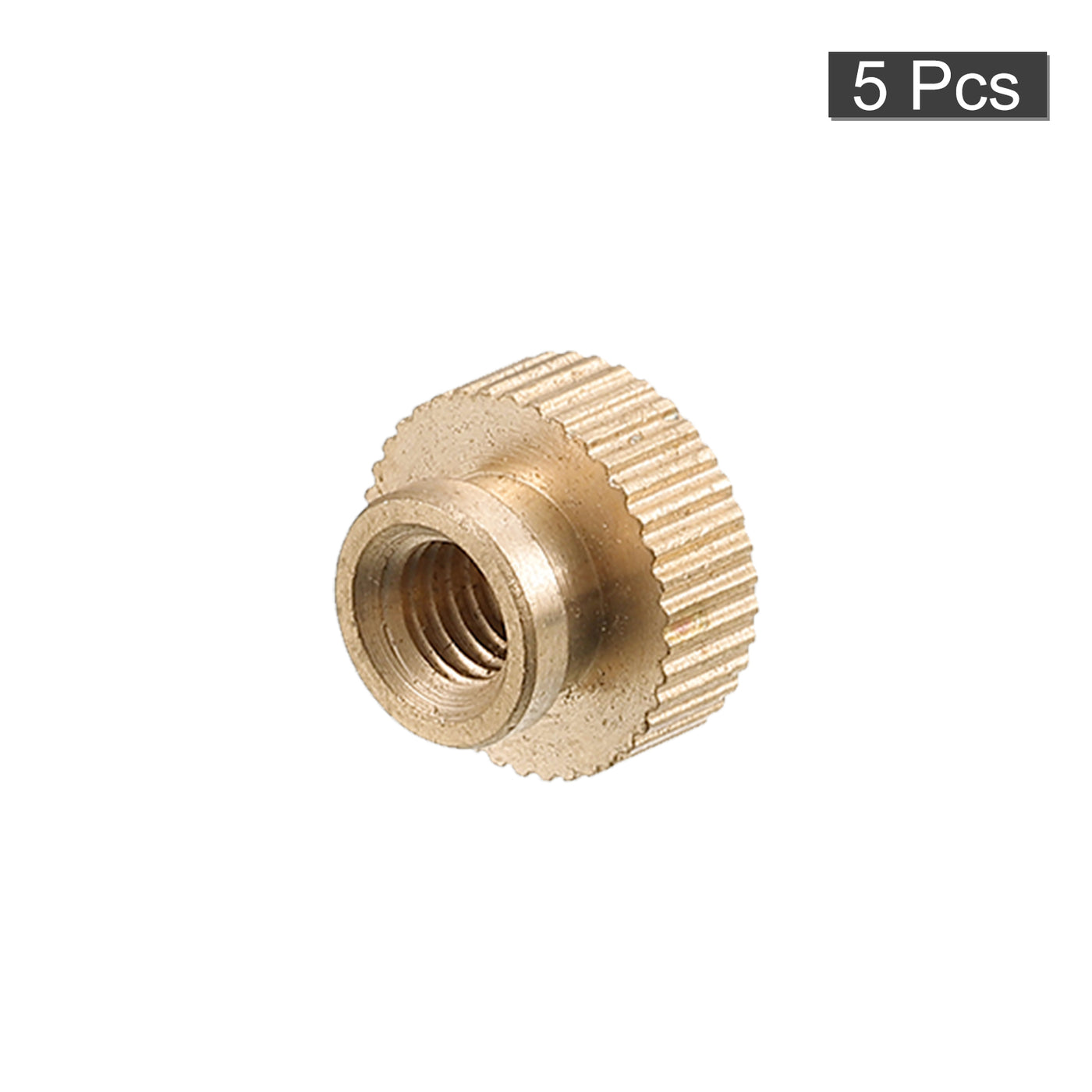 uxcell Uxcell Knurled Thumb Nuts, 5pcs M5 x D12mm x H9mm Brass Blind Hole Knurled Thumb Nuts