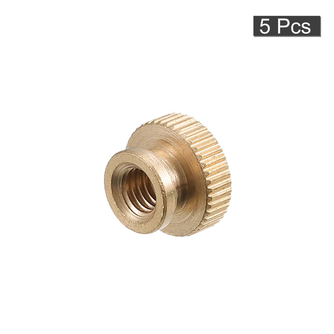 uxcell Uxcell Knurled Thumb Nuts, 5pcs M6 x D14mm x H11mm Brass Blind Hole Knurled Thumb Nuts