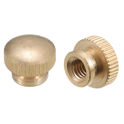 Harfington Uxcell Knurled Thumb Nuts, 5pcs M6 x D14mm x H11mm Brass Blind Hole Knurled Thumb Nuts