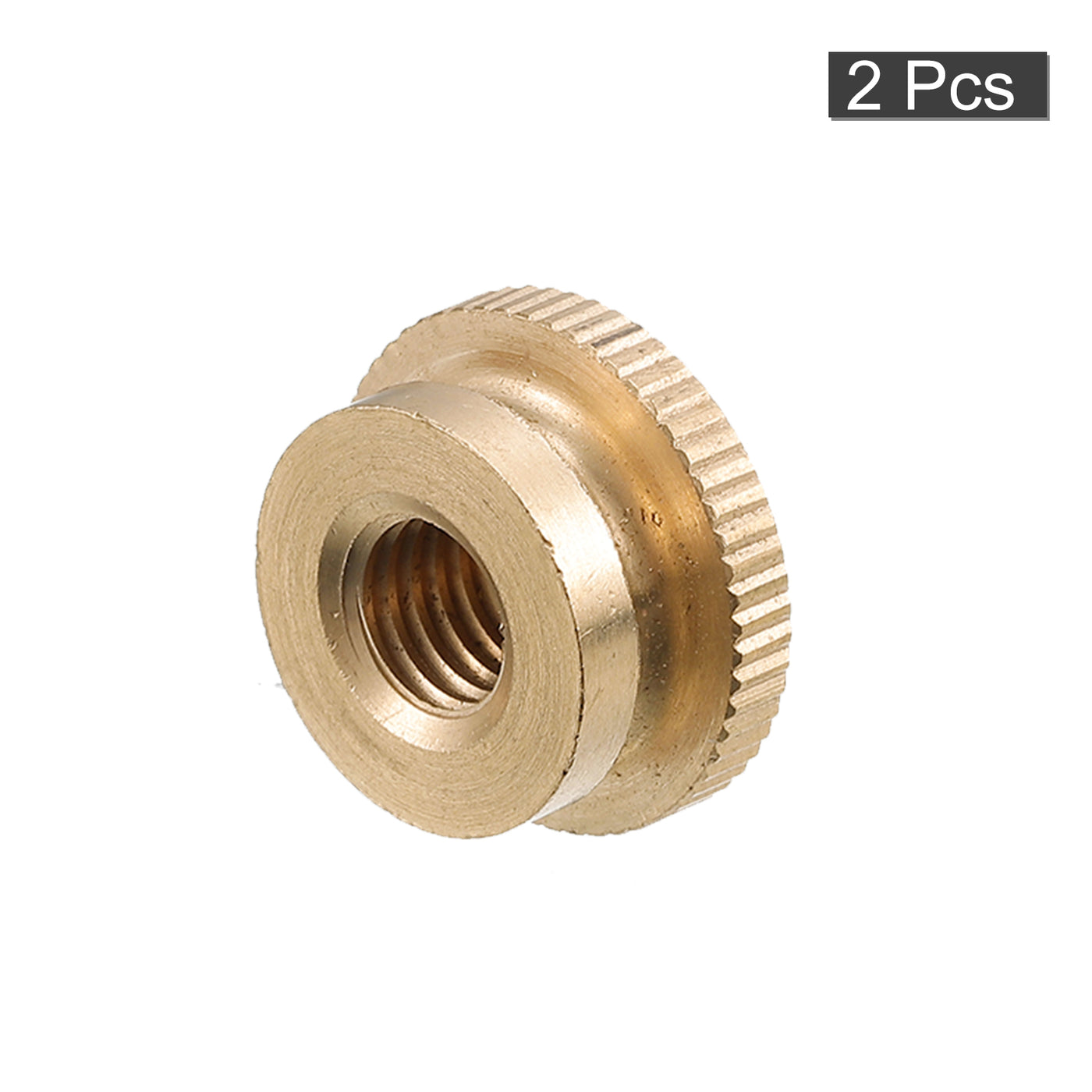 uxcell Uxcell Knurled Thumb Nuts, 2pcs M8 x D20mm x H12mm Brass Blind Hole Knurled Thumb Nuts