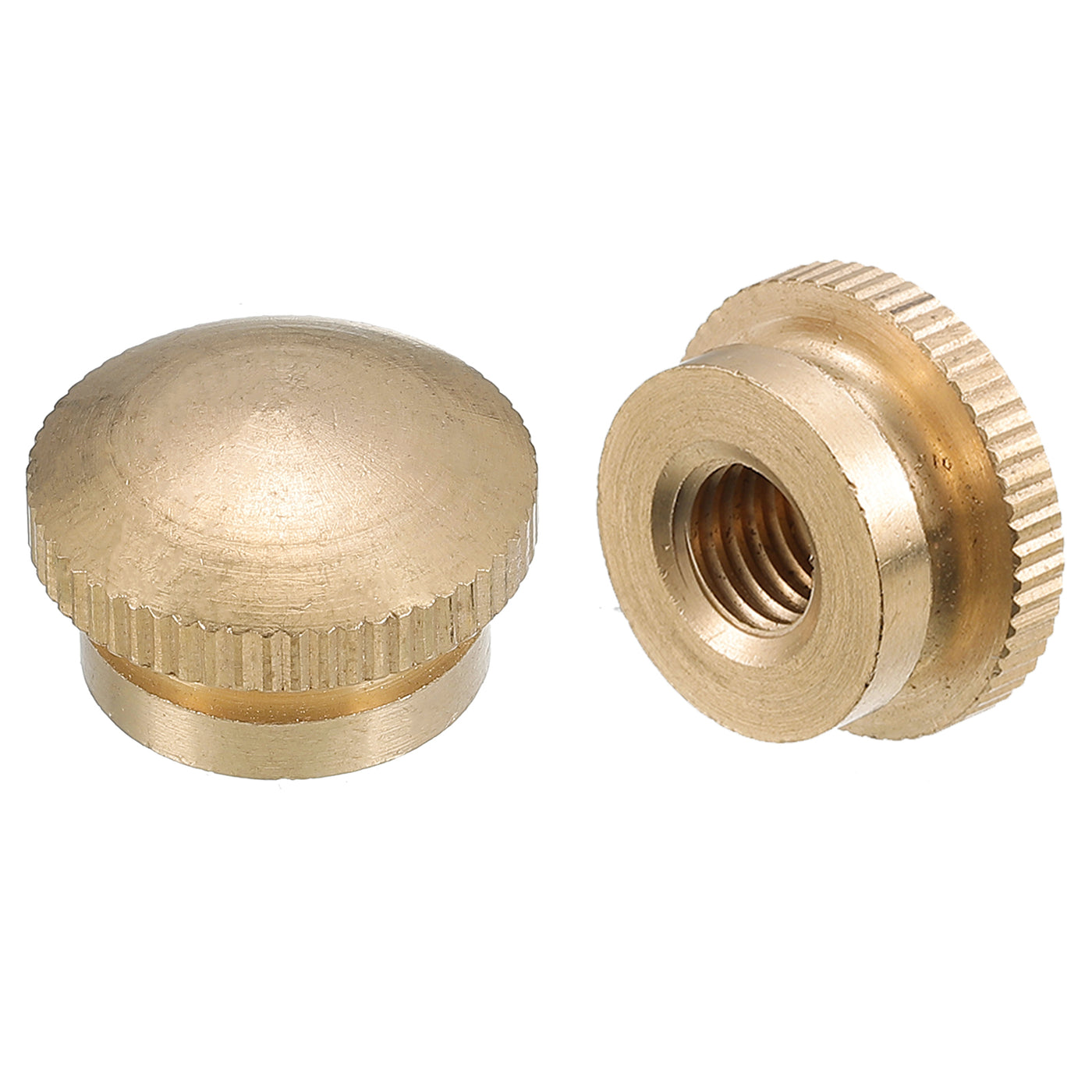 uxcell Uxcell Knurled Thumb Nuts, 2pcs M8 x D20mm x H12mm Brass Blind Hole Knurled Thumb Nuts