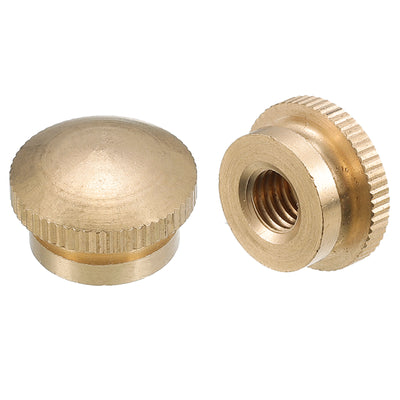 Harfington Uxcell Knurled Thumb Nuts, 2pcs M8 x D20mm x H12mm Brass Blind Hole Knurled Thumb Nuts