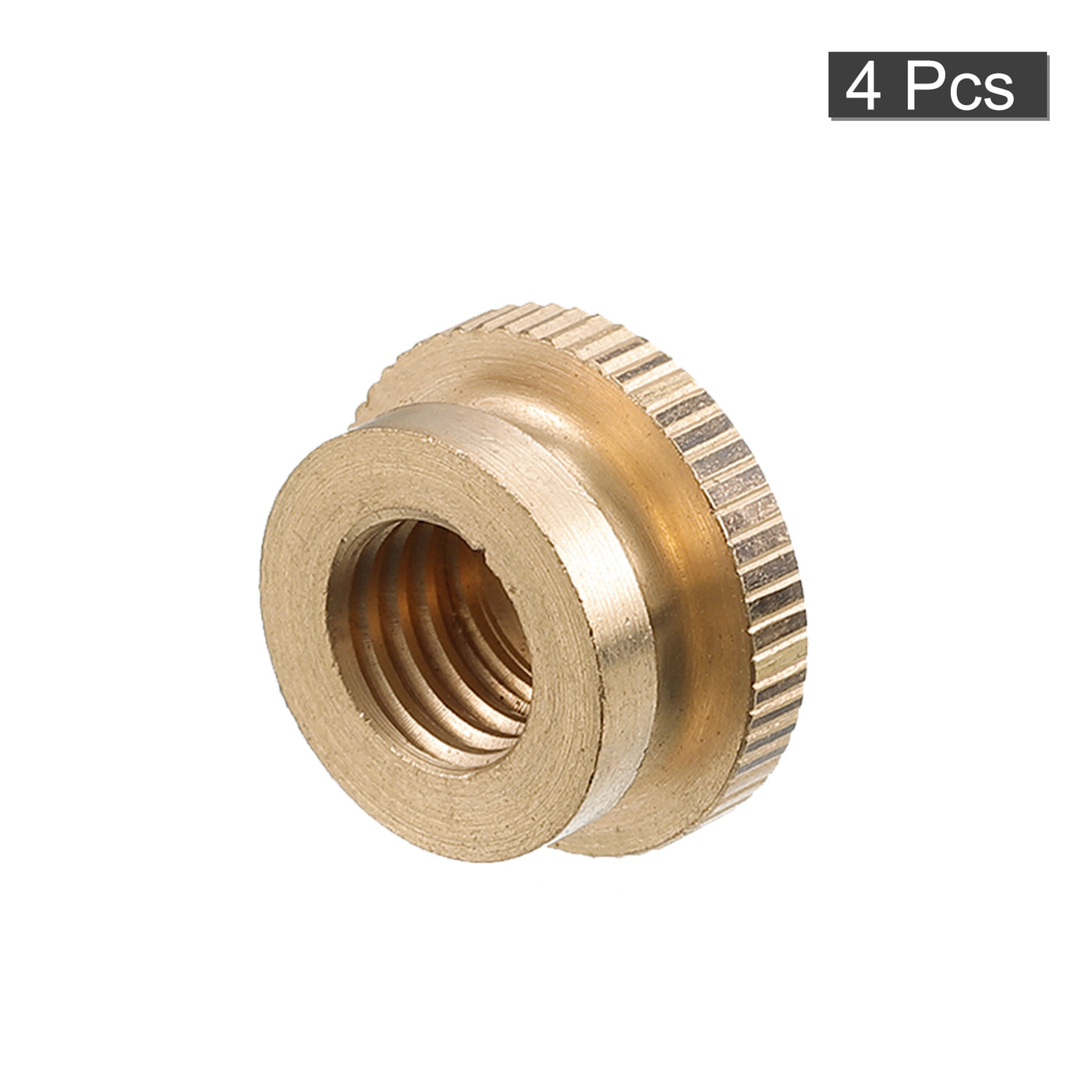 uxcell Uxcell Knurled Thumb Nuts, 4pcs M10 x D20mm x H12mm Brass Blind Hole Knurled Thumb Nuts