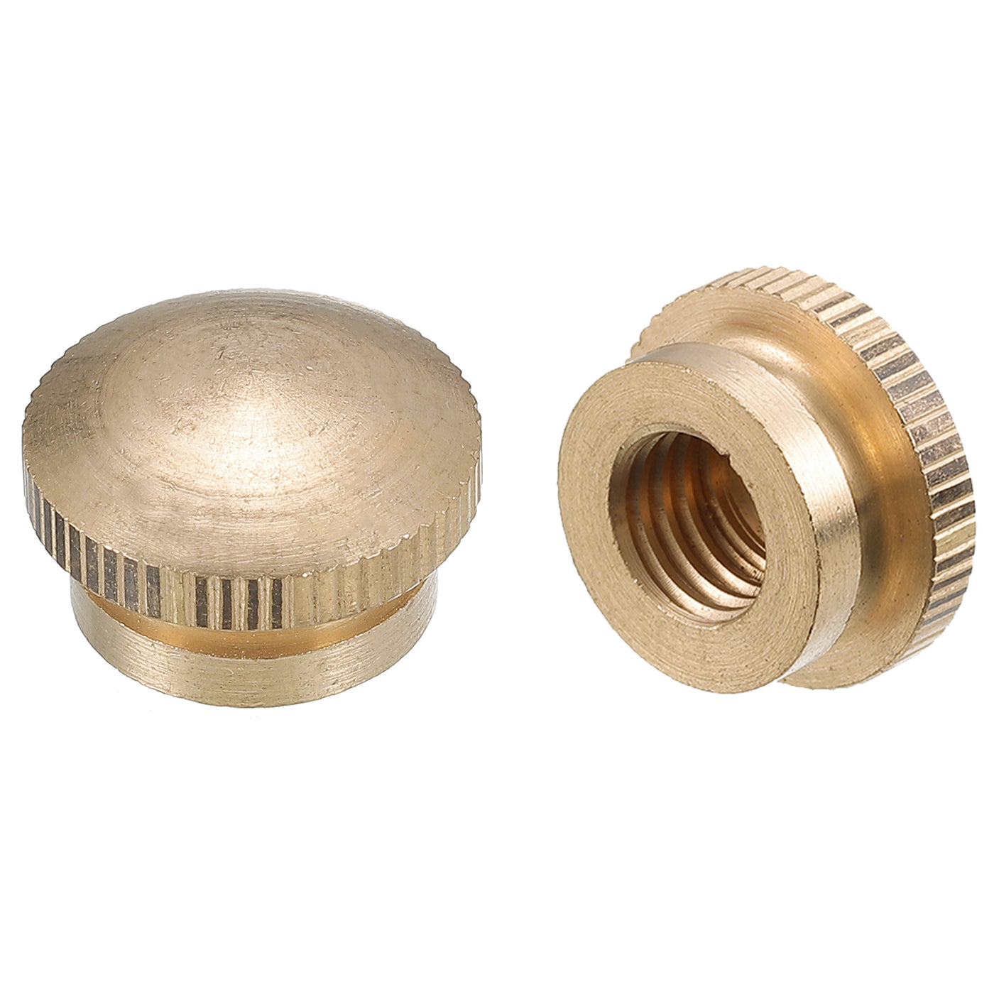 uxcell Uxcell Knurled Thumb Nuts, 4pcs M10 x D20mm x H12mm Brass Blind Hole Knurled Thumb Nuts