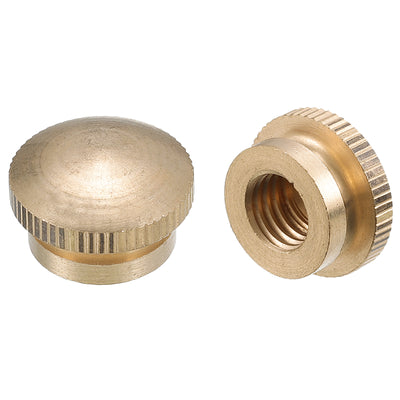 Harfington Uxcell Knurled Thumb Nuts, 4pcs M10 x D20mm x H12mm Brass Blind Hole Knurled Thumb Nuts