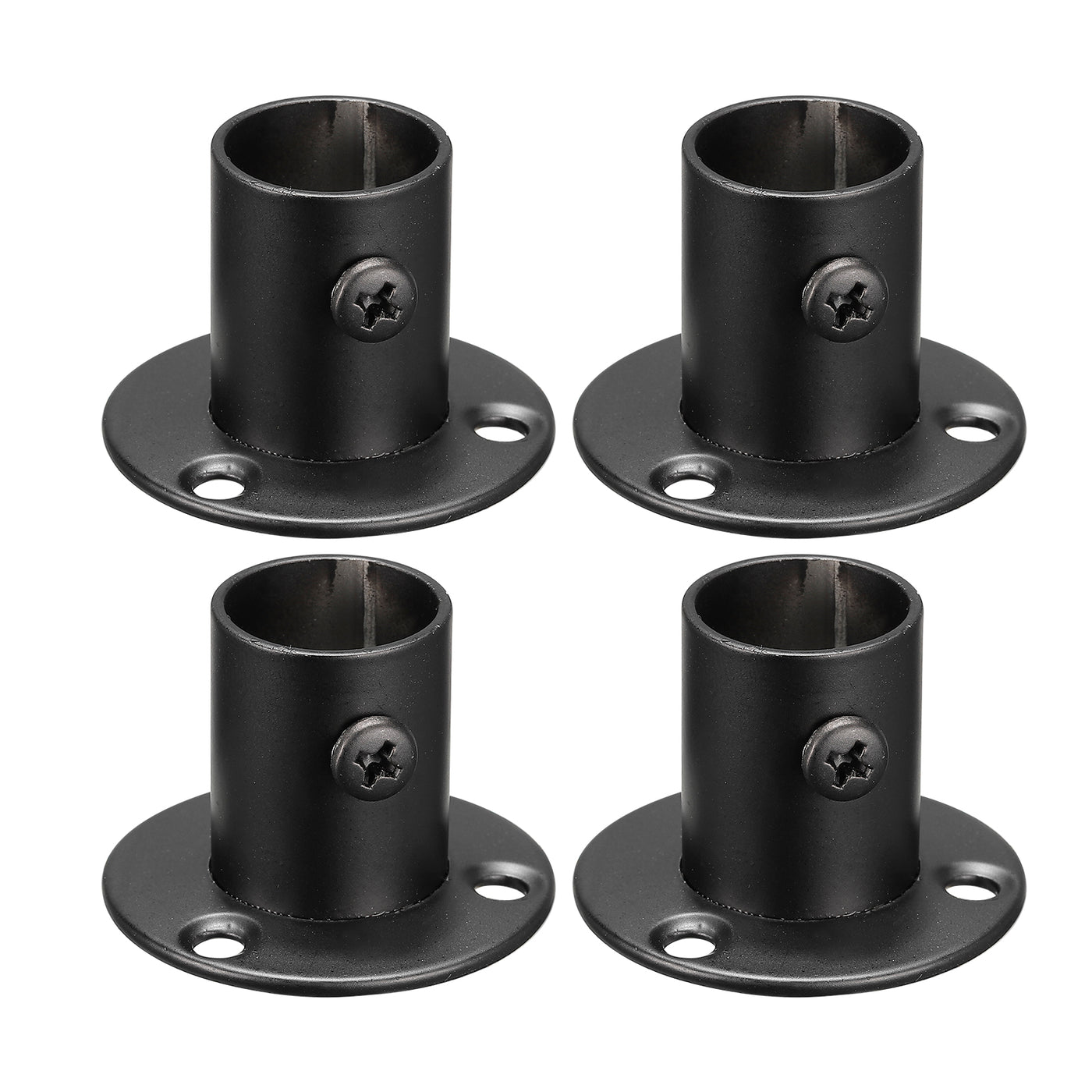 uxcell Uxcell Stainless Steel Pole Sockets Flange Rod Holder Bracket Support for Bathroom Closet Curtain