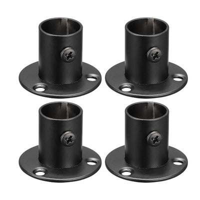 Harfington Uxcell Stainless Steel Pole Sockets Flange Rod Holder Bracket Support for Bathroom Closet Curtain