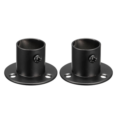 Harfington Uxcell Stainless Steel Pole Sockets Flange Rod Holder Bracket Support for Bathroom Closet Curtain