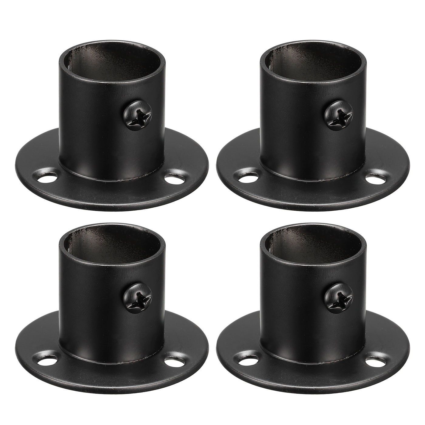 uxcell Uxcell Stainless Steel Pole Sockets Flange Rod Holder Bracket Support for Bathroom Closet Curtain