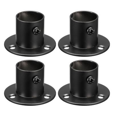 Harfington Uxcell Stainless Steel Pole Sockets Flange Rod Holder Bracket Support for Bathroom Closet Curtain