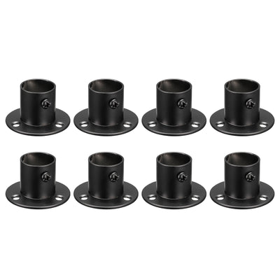 Harfington Uxcell Stainless Steel Pole Sockets Flange Rod Holder Bracket Support for Bathroom Closet Curtain