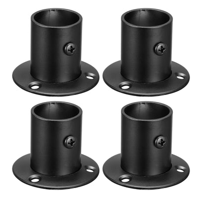 Harfington Uxcell Stainless Steel Pole Sockets Flange Rod Holder Bracket Support for Bathroom Closet Curtain