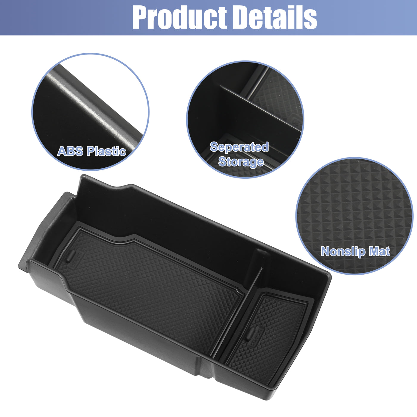 X AUTOHAUX Car Center Console Storage Box Armrests Center Console Accessories Fit for Peugeot 2008 E-2008 2020 2021 Black