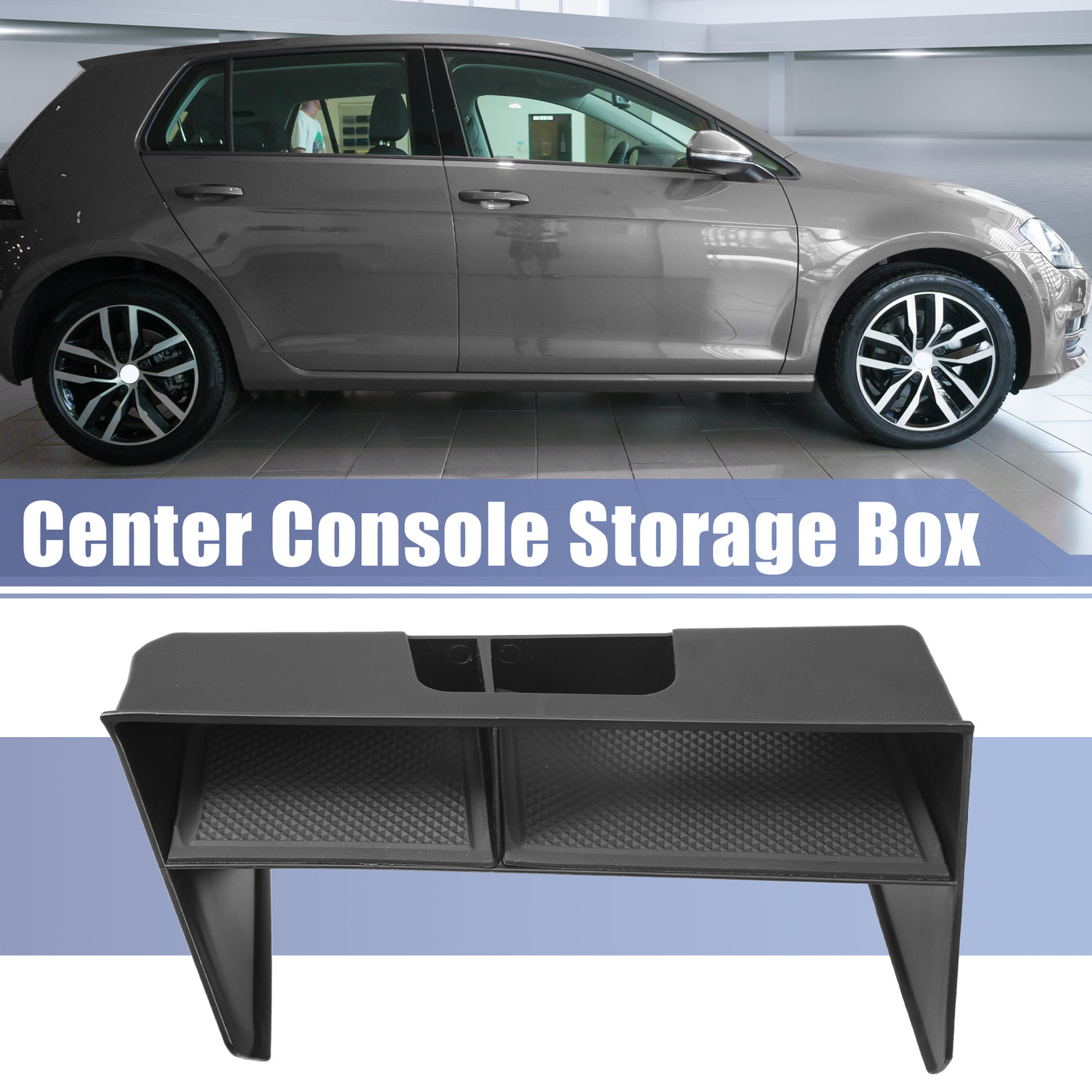 X AUTOHAUX Car Center Console Storage Box Armrests Center Console Accessories Fit for VW Golf 8 MK8 GTI GTD GTE 2020-2022 Black