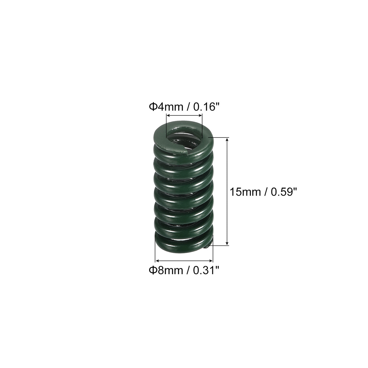 uxcell Uxcell 3D Printer Die Spring, 6pcs 8mm OD 15mm Long Spiral Stamping Compression Green