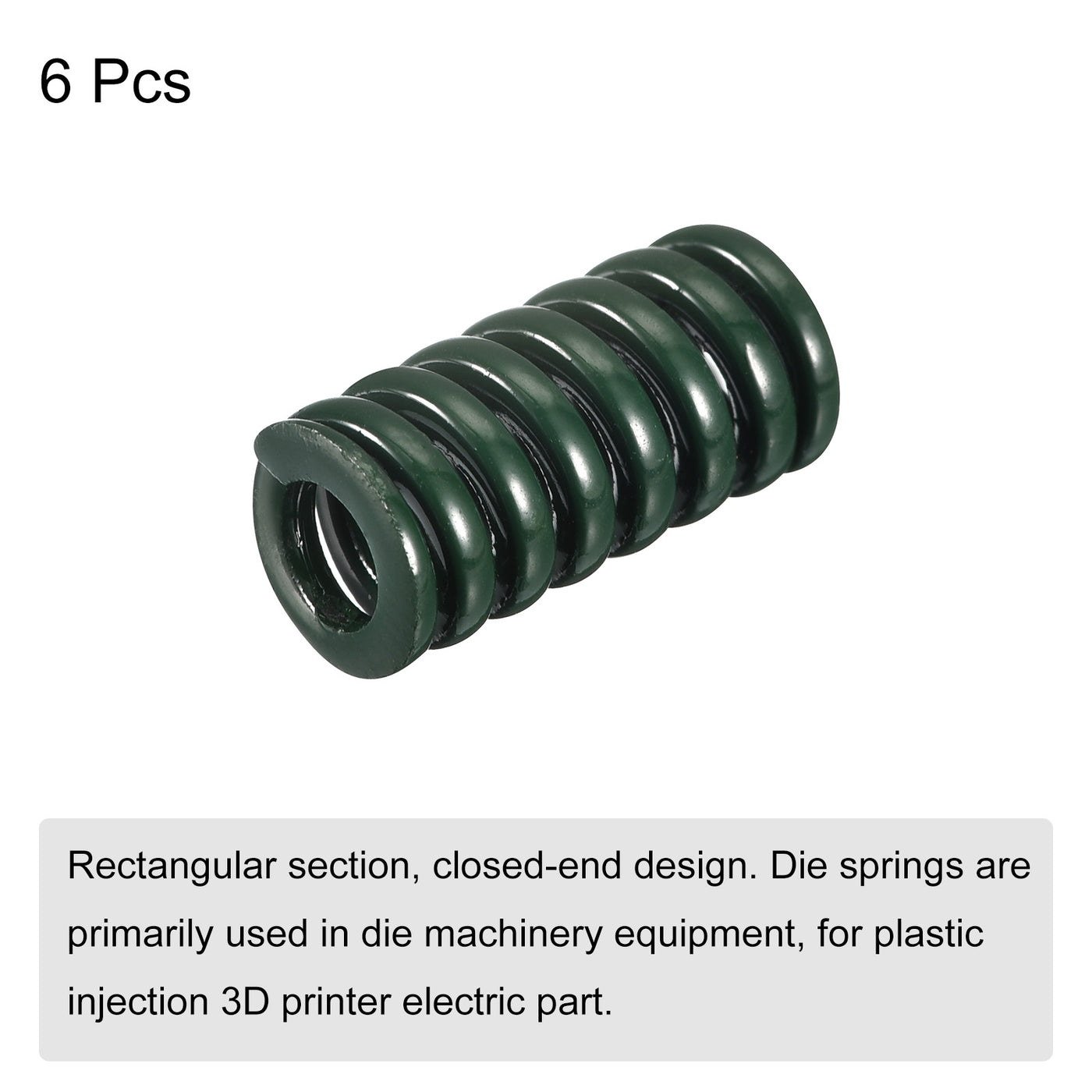 uxcell Uxcell 3D Printer Die Spring, 6pcs 8mm OD 15mm Long Spiral Stamping Compression Green