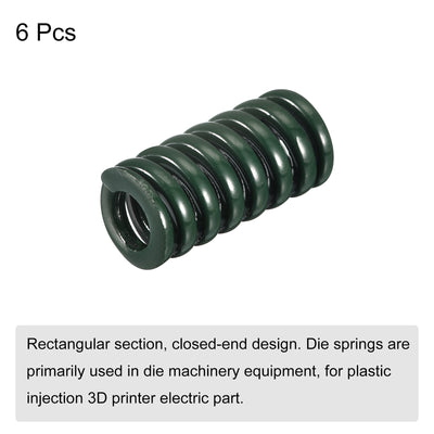 Harfington Uxcell 3D Printer Die Spring, 6pcs 8mm OD 15mm Long Spiral Stamping Compression Green