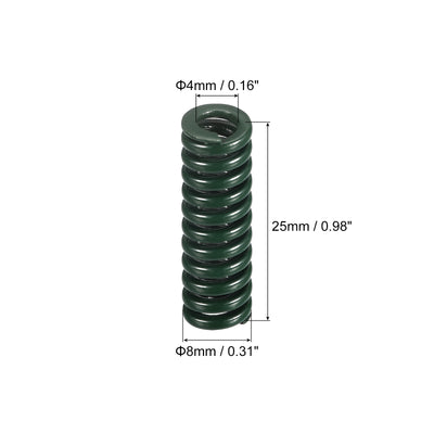 Harfington Uxcell 3D Printer Die Spring, 2pcs 8mm OD 25mm Long Spiral Stamping Compression Green