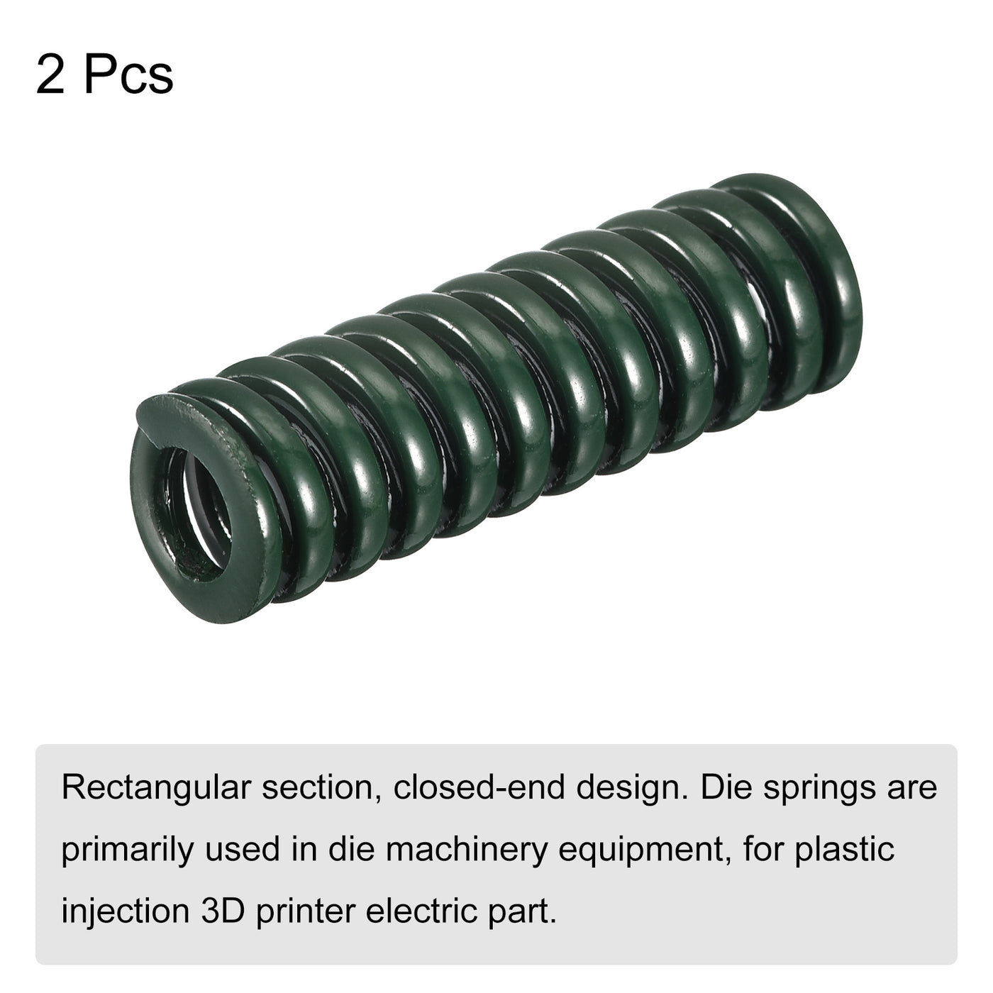 uxcell Uxcell 3D Printer Die Spring, 2pcs 8mm OD 25mm Long Spiral Stamping Compression Green