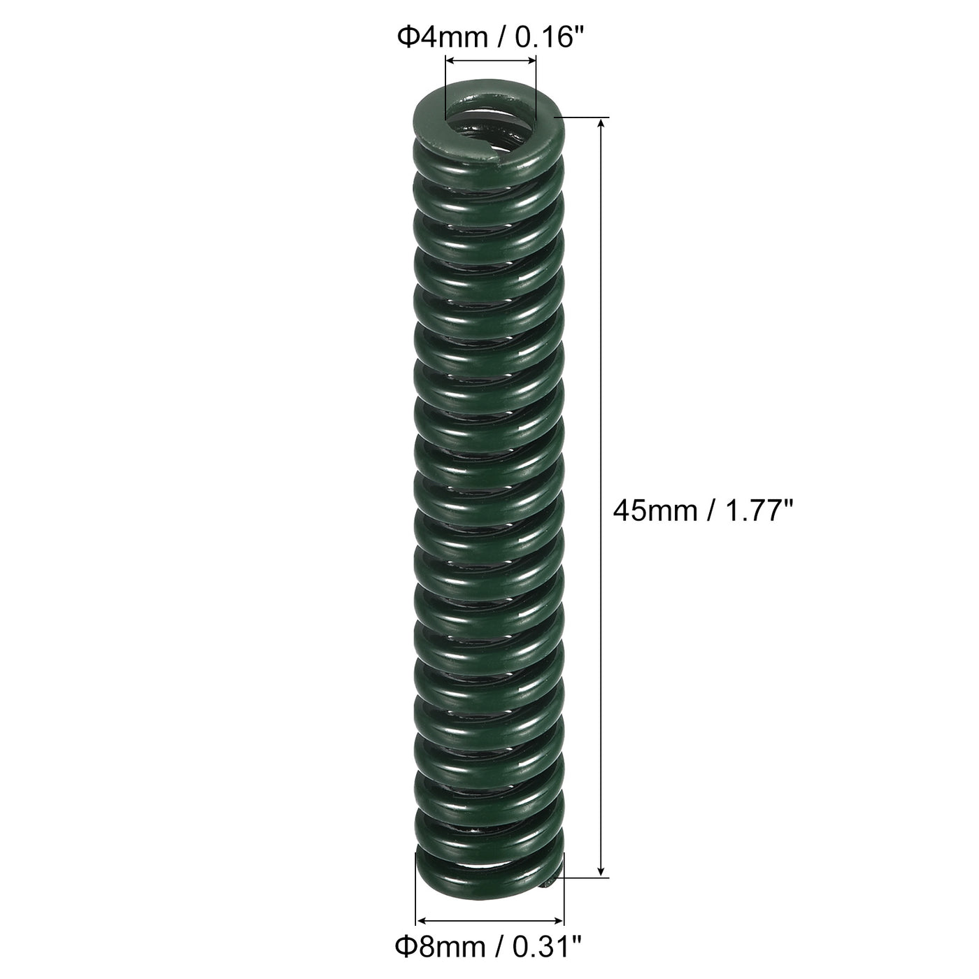 uxcell Uxcell 3D Printer Die Spring, 2pcs 8mm OD 45mm Long Spiral Stamping Compression Green