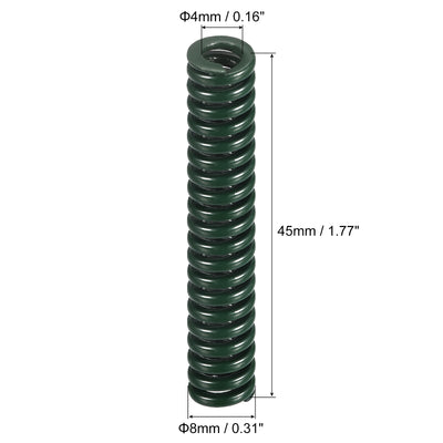 Harfington Uxcell 3D Printer Die Spring, 2pcs 8mm OD 45mm Long Spiral Stamping Compression Green