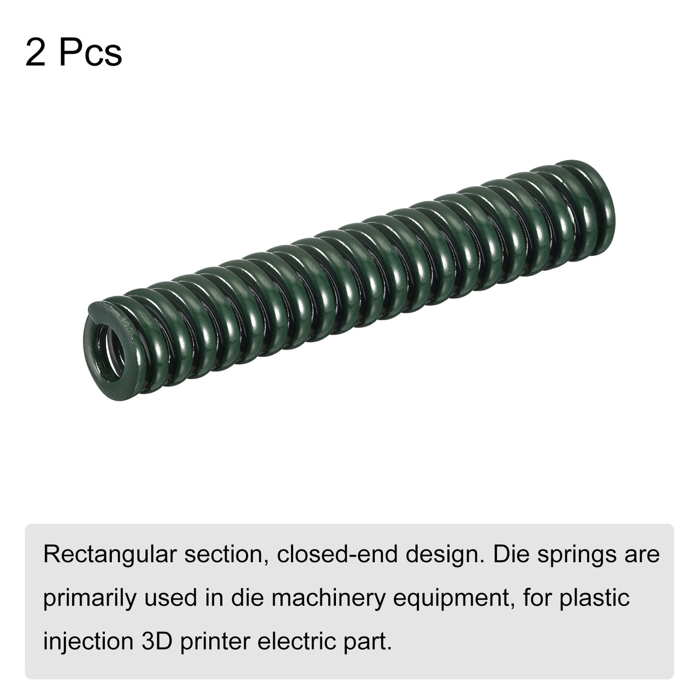 uxcell Uxcell 3D Printer Die Spring, 2pcs 8mm OD 45mm Long Spiral Stamping Compression Green