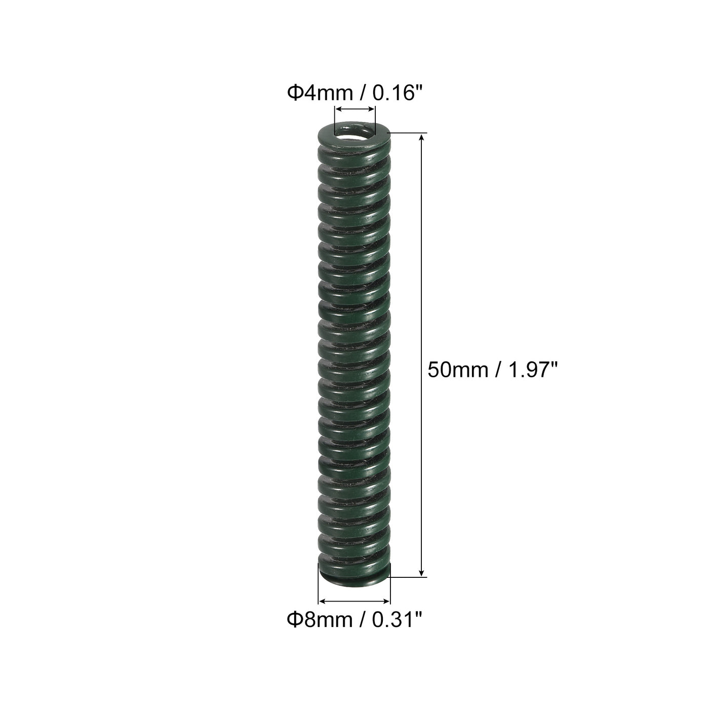 uxcell Uxcell 3D Printer Die Spring, 2pcs 8mm OD 50mm Long Spiral Stamping Compression Green